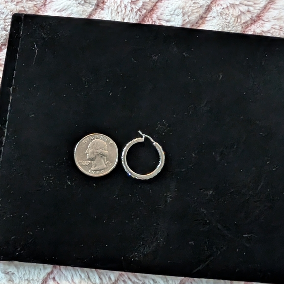 Never Worn 925 CZ Silver Hoops - Picture 3 of 10